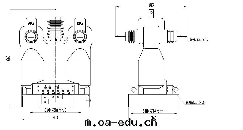 外(wài)形及(jí)安(ān)裝(zhuāng)尺寸(cùn)